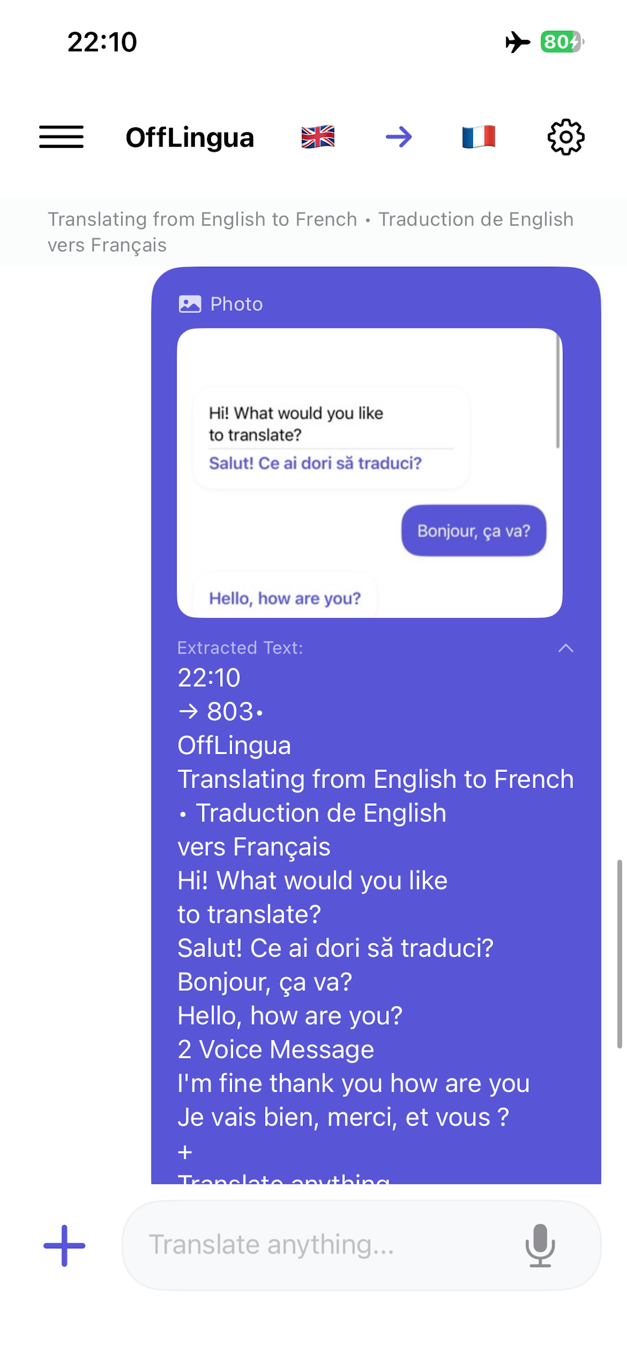 Conversation history